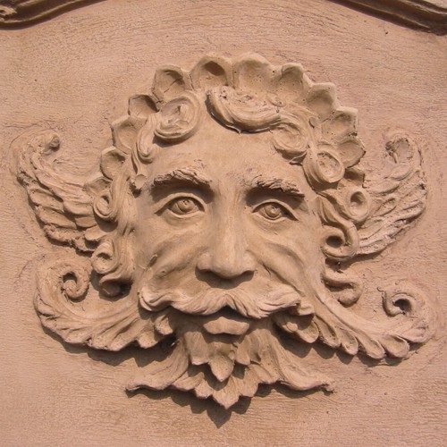 Detalle de la cabeza de Zeus para fuentes de la marca Fiberland