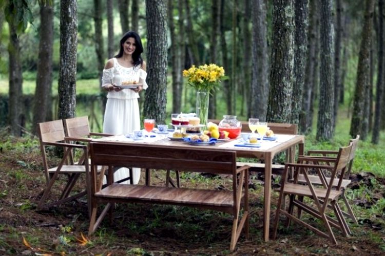 Comedor para terraza en un bosque modelo Atibaia by Butzke Brasil