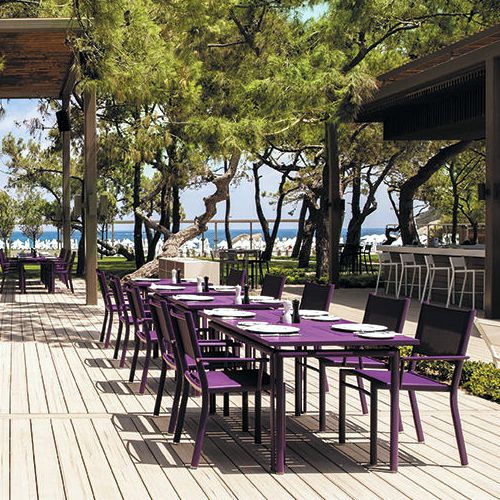 Restaurante Hotel o Café con sillas y Mesas Costa de aluminio para exterior de colores vivos