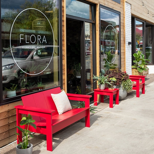 Sillones de exterior rojos modelo Hennepin by Loll Designs