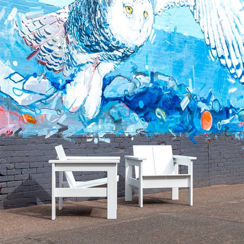 Par de sillones Hennepin al exterior en color blanco