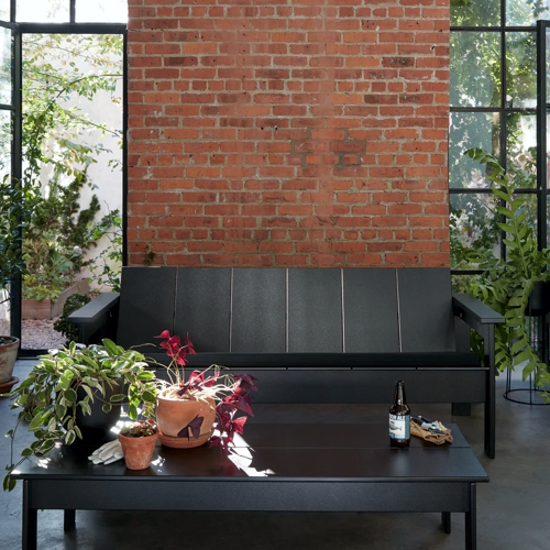 Loveseat o banca modelo hennepin en color gris carbon