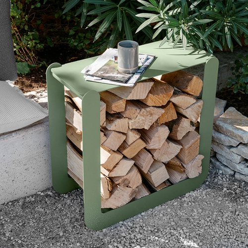 Nevado porta leña o cajon para leña ideal para chimeneas de exterior