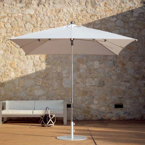 Sombrilla de aluminio con tela sunbrella redondas y cuadradas modelo Serena