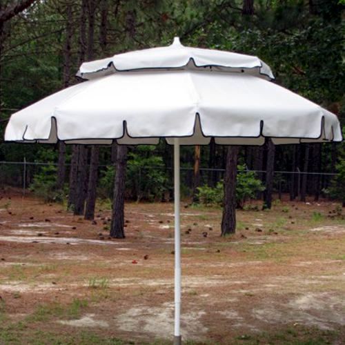 Sombrilla de fibra de vidrio Sanibel de doble altura o doble ventila con tela Sunbrella grado marino